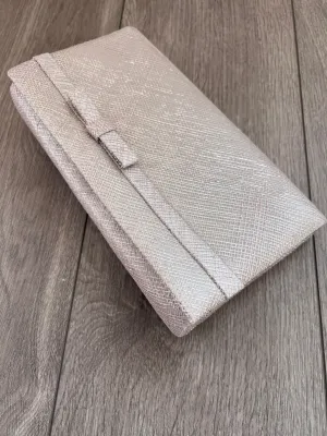 Classic Sinamay Metallic Quartz Clutch Bag for Weddings