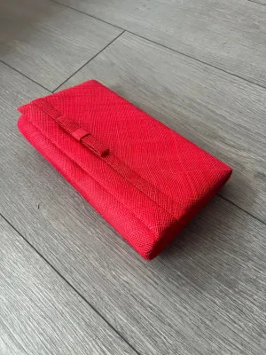 Classic Sinamay Poppy Red Clutch Bag For Weddings