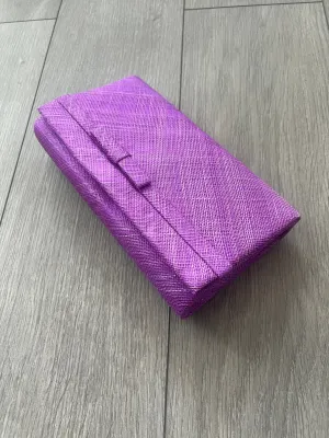 Classic Sinamay Purple Clutch Bag For Weddings