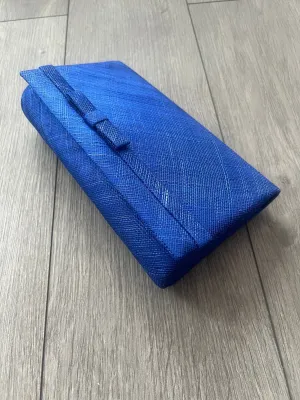 Classic Sinamay Sapphire Blue Clutch Bag For Weddings