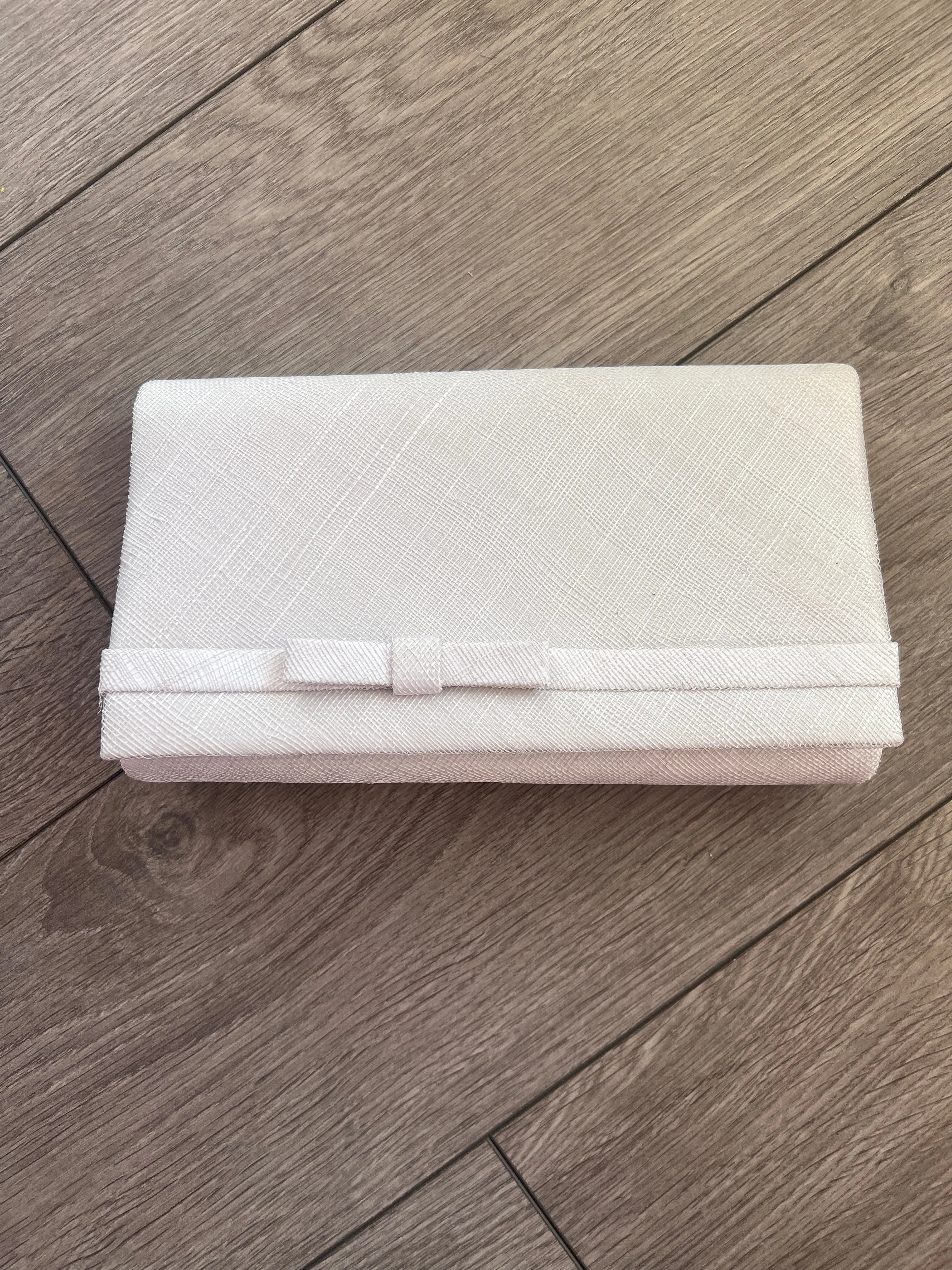 Classic Sinamay White Clutch Bag For Weddings