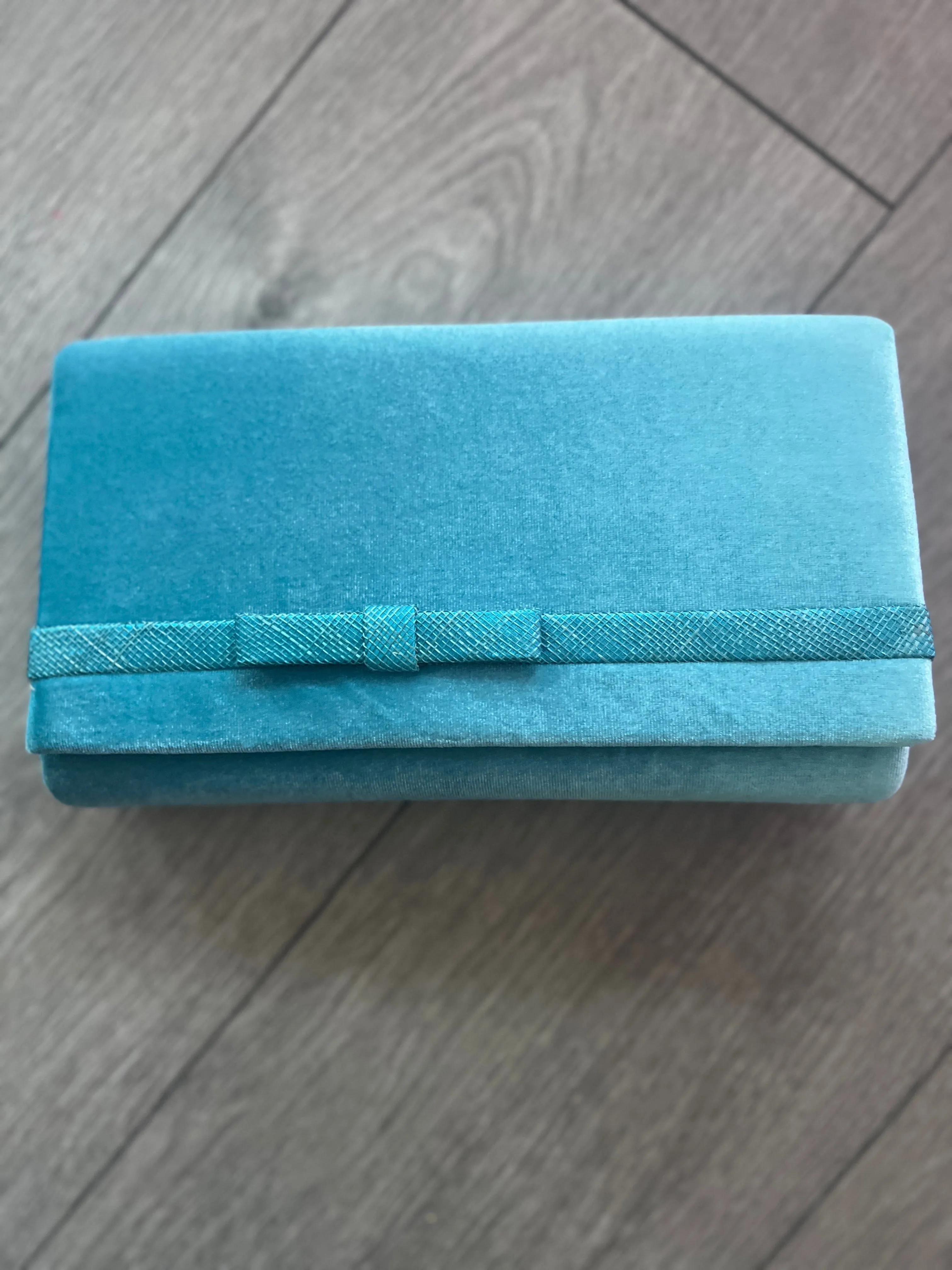 Classic Velvet Azure Clutch Bag For Weddings
