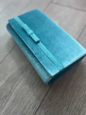 Classic Velvet Azure Clutch Bag For Weddings