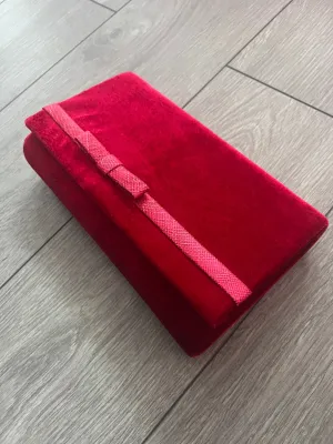Classic Velvet Rouge Clutch Bag For Weddings