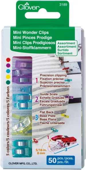 Clover Needlecraft Inc Mini Wonder Clips 50 pcs, Multicolour