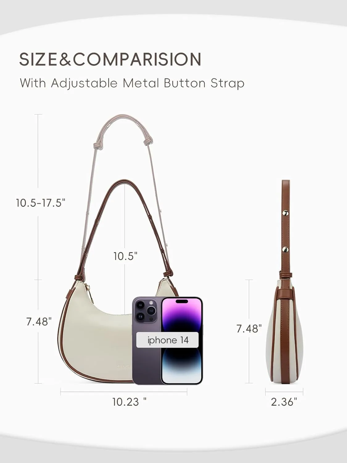 CLUCI Shoulder Bag,Purses for Women Dumpling Small Hobo Bags Vegan Leather Ladies Clutch with Adjustable Strap