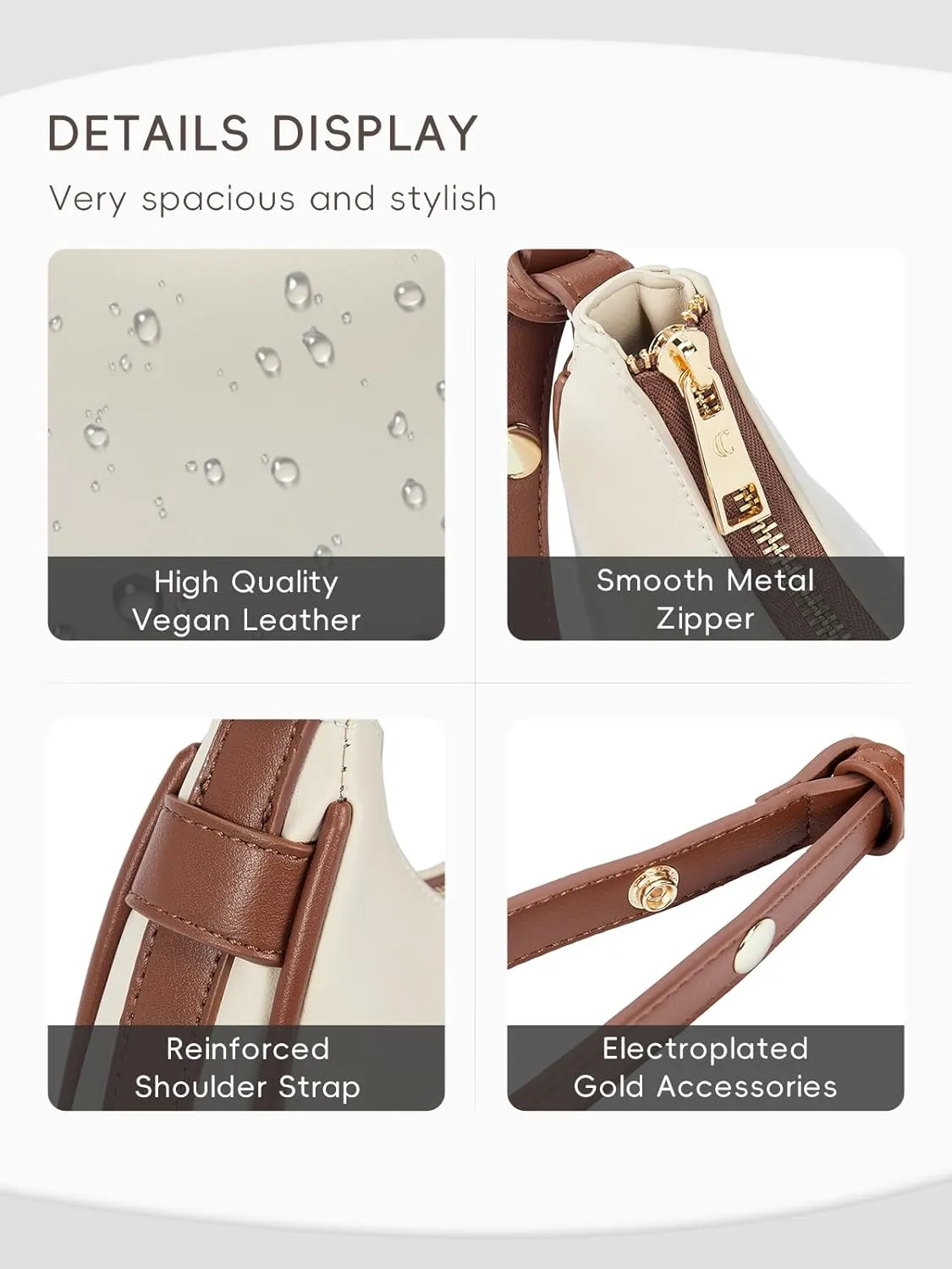 CLUCI Shoulder Bag,Purses for Women Dumpling Small Hobo Bags Vegan Leather Ladies Clutch with Adjustable Strap