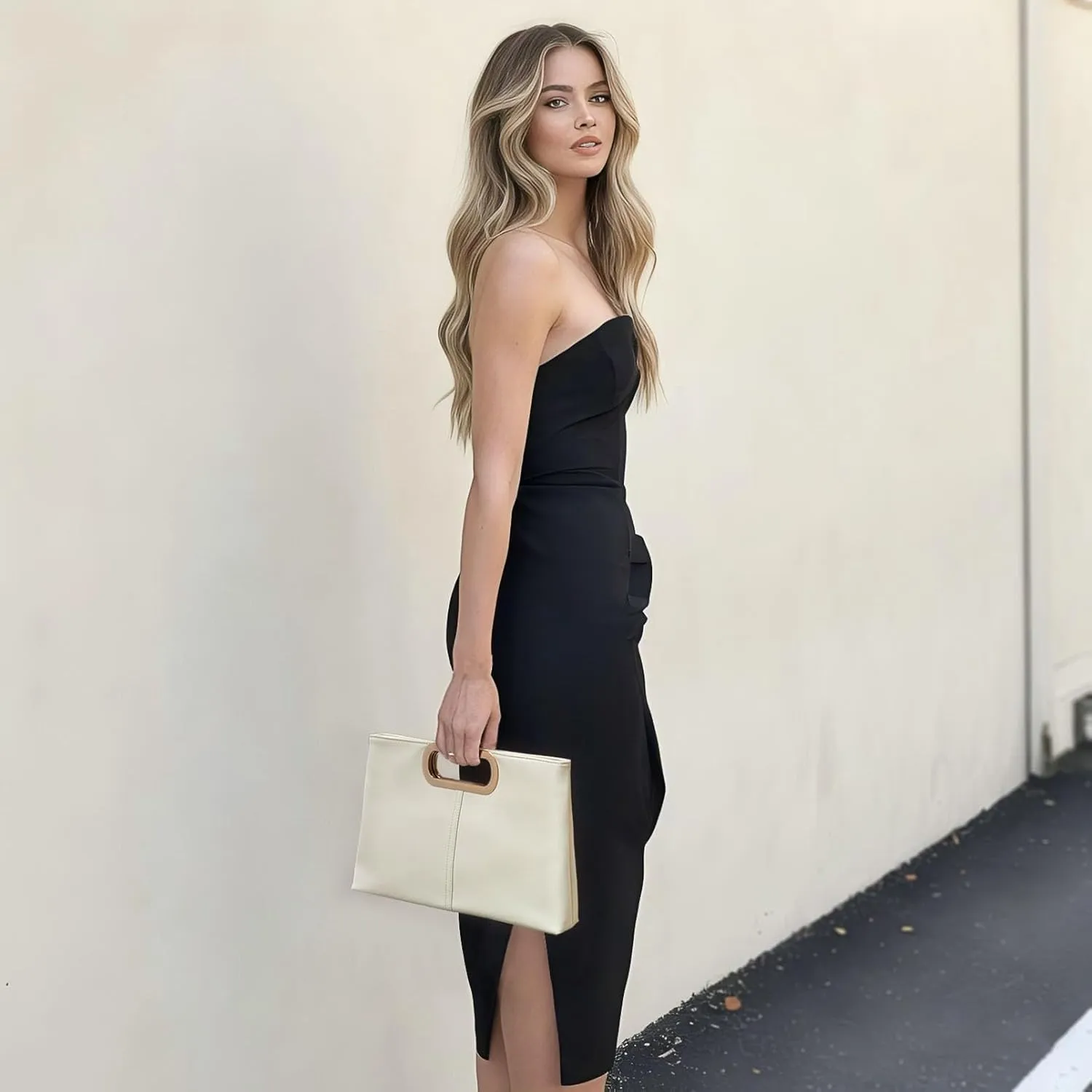 Clutch Purse for Women, Evening Purse Quality PU Leather Bag for Dates, Proms, Cocktail Parties and Weddings