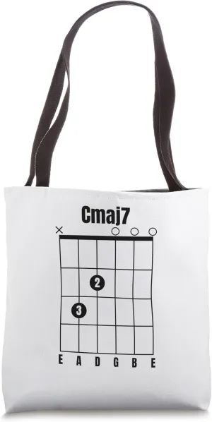 Cmaj7 Guitar Chord Music Instrument TAB Guitarist Tote Bag
