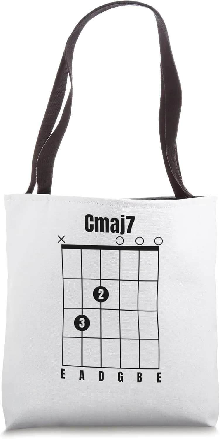 Cmaj7 Guitar Chord Music Instrument TAB Guitarist Tote Bag