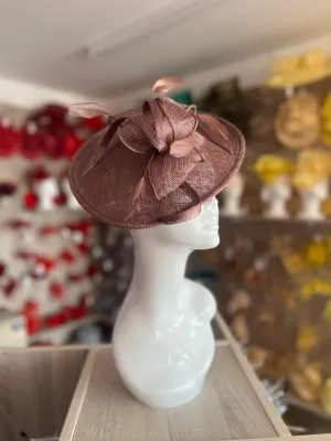 Coffee Teardrop Disc Fascinator