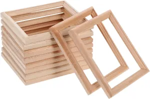 COHEALI Mini Picture Frames: 10PCS Dollhouse Wooden Miniature Photo Frames, Unpainted Furniture for 1/12 Dollhouse Fairy Gardens Ornaments