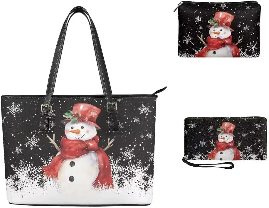 Coldinair Custom Handbags Top Handle Purse for Women,Leather Shoulder Bag Satchel Purse Work Bag 3PCS for Ladies Girls