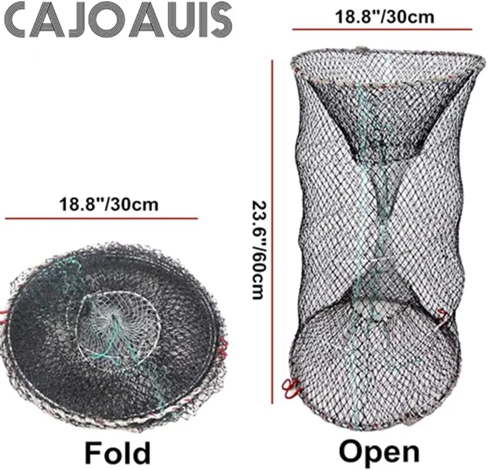 Collapsible Fishing Trap Net Cast Mesh Landing Bait Net for Crab Shrimp Minnow Crawfish Catfish