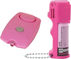 College Safety Bundle: Mace Pink Pocket Size 12 Gram Triple Action Pepper Spray and Mini Personal Alarm - Lot of 2 as Shown