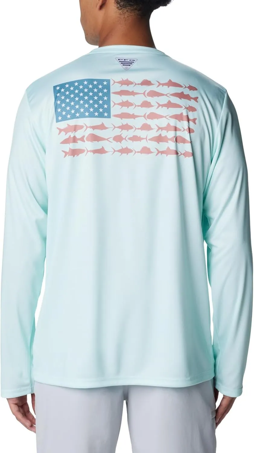 Columbia Men's PFG Terminal Tackle Fish Flag Long Sleeve Fishing Shirt