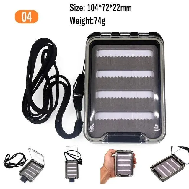 Compact Double Layer Waterproof Nymph Fly Box for Fishing - 10.5x7.0x3.1CM