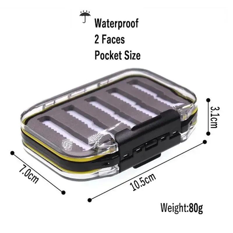 Compact Double Layer Waterproof Nymph Fly Box for Fishing - 10.5x7.0x3.1CM