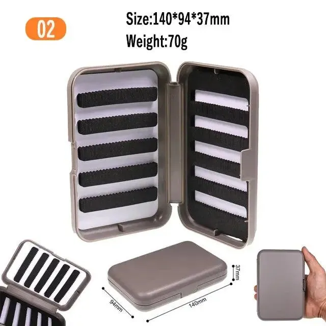 Compact Double Layer Waterproof Nymph Fly Box for Fishing - 10.5x7.0x3.1CM