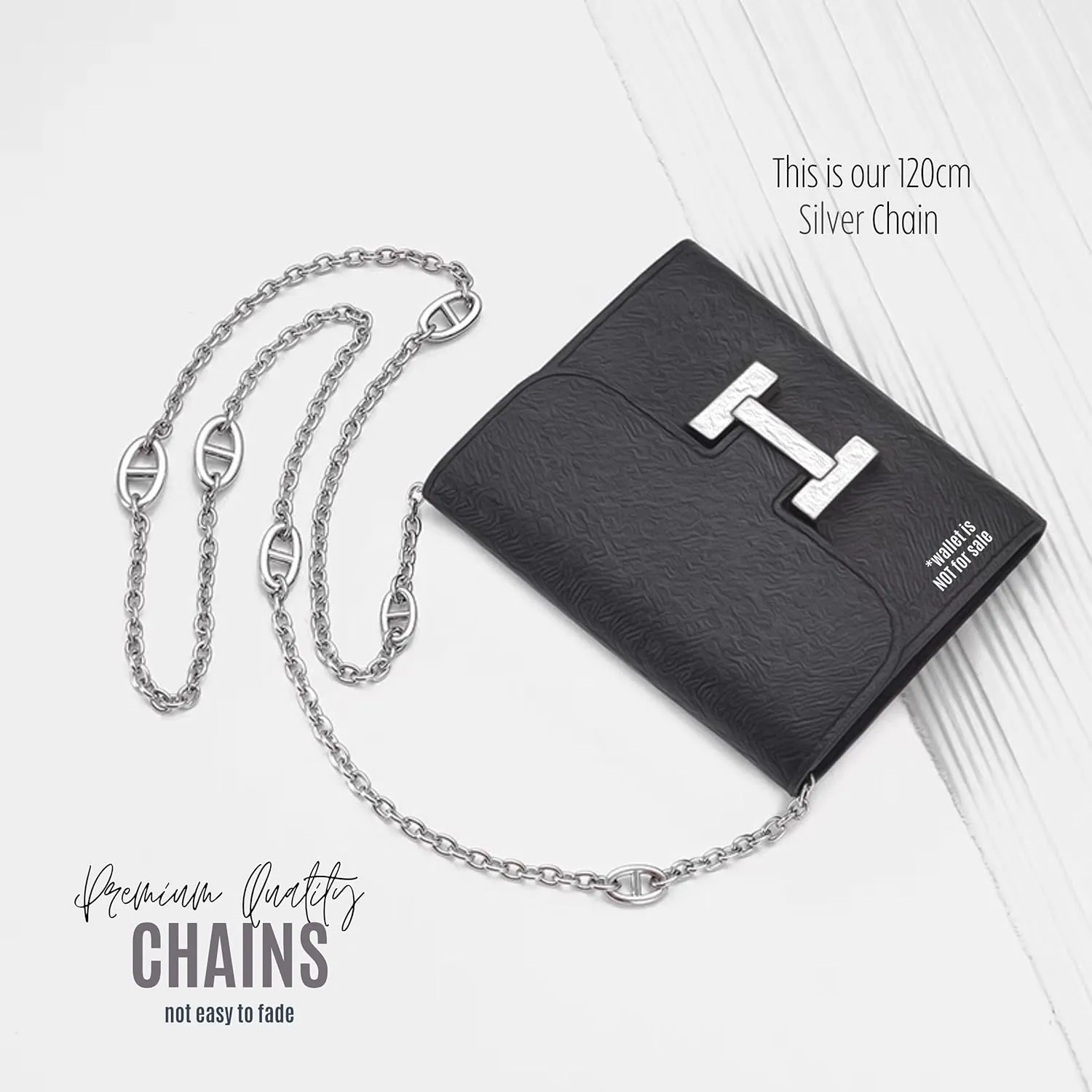 Constance Slim Wallet Strap Insert Constance Conversion Kit with Gold Chain Constance Slim Wallet Insert Wallet on Chain (Bubblegum, 120cm Silver Chain)