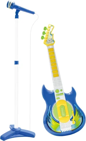Contixo TG4 Musical Guitar and Microphone Set for Kids, Guitar Toys Starter Kit with Adjustable Hight Microphone with Stand, Karaoke Toys for Boy,Girls,Toddlers Christmas Birthday Gift Blue