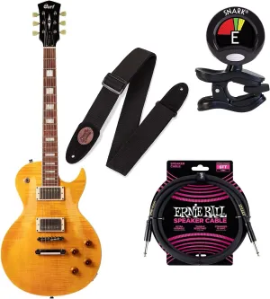 Cort CR250 Electric Guitar – Antique Amber, EBall Cable, Snark SN5X, Levy-s MSSC8-BLK Bundle