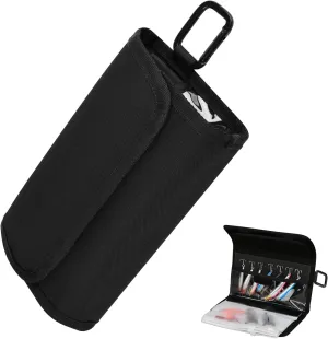 Cosmos Fishing Tackle Organizer Wallet Wrap with Fishing Spinner Baits Clear Case Bag & 4 Removable Fishing Lure Storage Zipper Sleeve Soft Bait Binder Pocket with Hanging Hook for Fishing & Fisherman