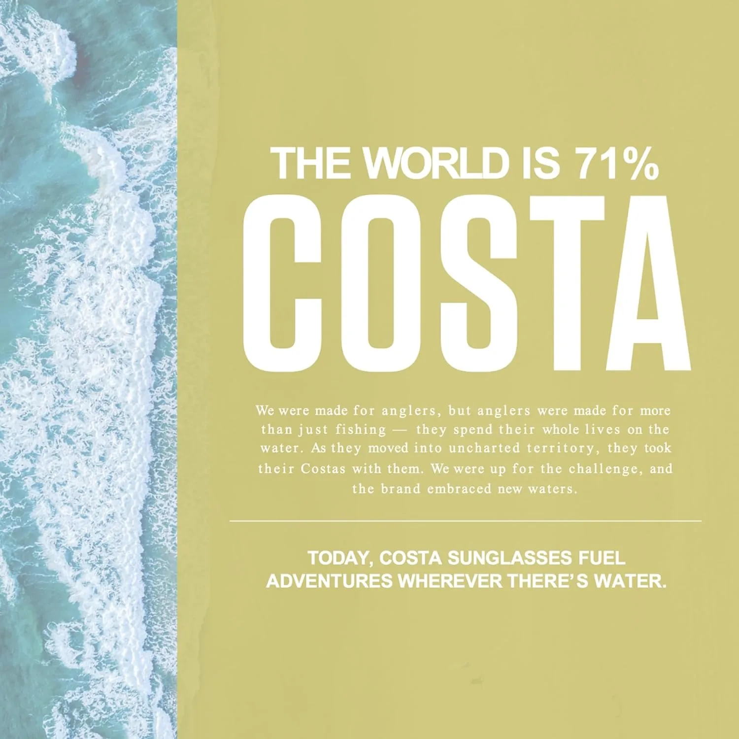 Costa Del Mar Men's Permit Polarized Rectangular Sunglasses