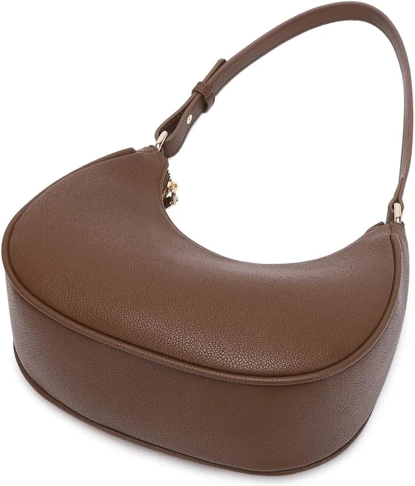 Crescent Shoulder Bags for Women Cute Hobo Tote Handbag Under the Arm Purses Mini Clutch Purse with Zipper Closure