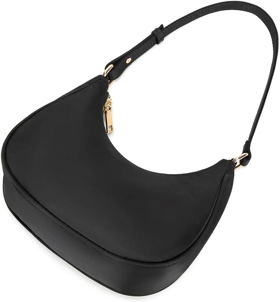 Crescent Shoulder Bags for Women Cute Hobo Tote Handbag Under the Arm Purses Mini Clutch Purse with Zipper Closure