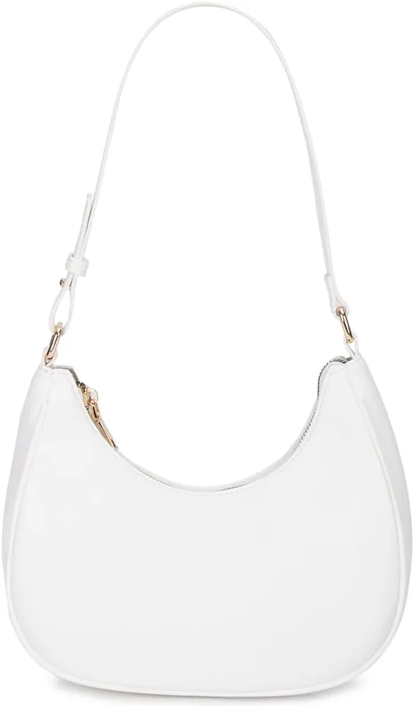 Crescent Shoulder Bags for Women Cute Hobo Tote Handbag Under the Arm Purses Mini Clutch Purse with Zipper Closure