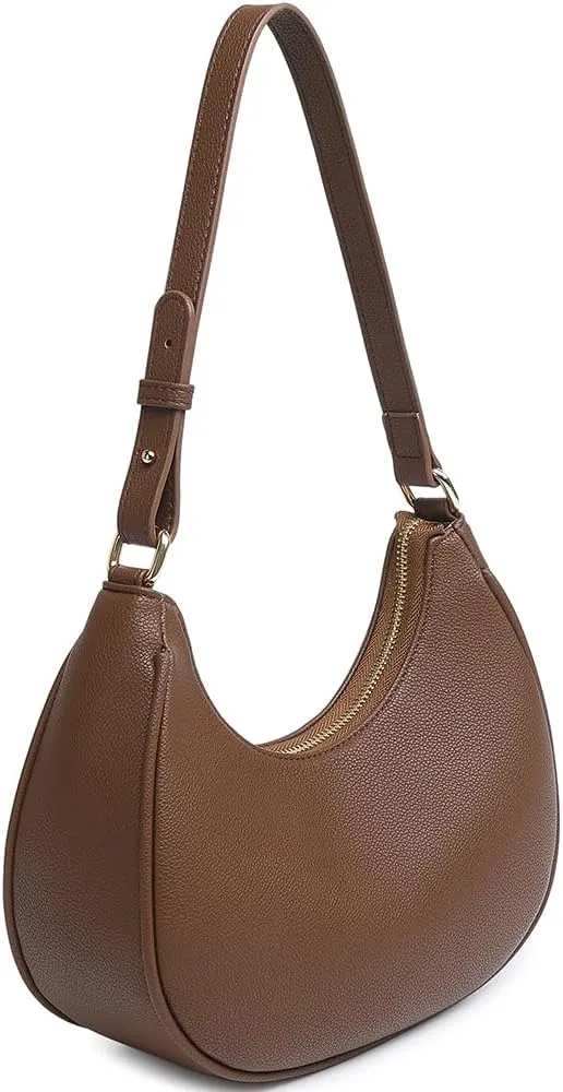 Crescent Shoulder Bags for Women Cute Hobo Tote Handbag Under the Arm Purses Mini Clutch Purse with Zipper Closure