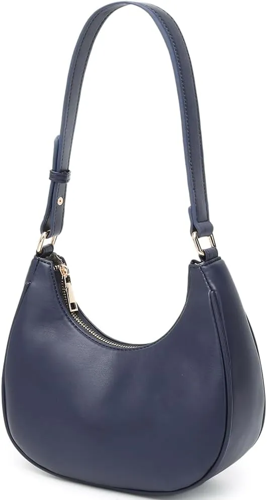 Crescent Shoulder Bags for Women Cute Hobo Tote Handbag Under the Arm Purses Mini Clutch Purse with Zipper Closure