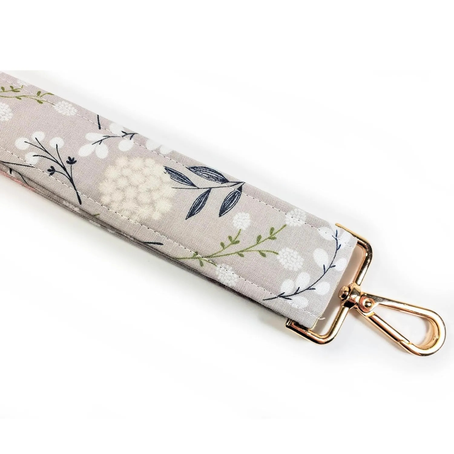 Cross Body Grey Dandelion Floral Guitar Style Bag Strap - Grey Dandy lion Cross Body Strap Custom Color- Adjustable -Double Padded-Durable- (1.5" Width, Silver)