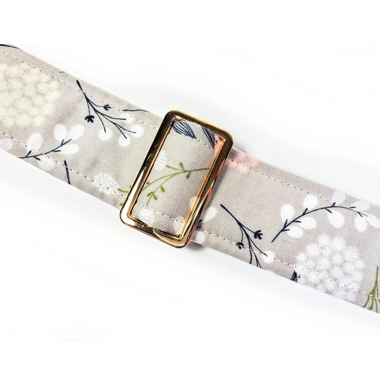 Cross Body Grey Dandelion Floral Guitar Style Bag Strap - Grey Dandy lion Cross Body Strap Custom Color- Adjustable -Double Padded-Durable- (1.5" Width, Silver)