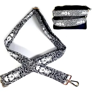 Cross Body Medusa Guitar Style Bag Strap-Mythology Gorgon Cross Bag Strap-Custom Hardware Color-Adjustable -Double Padded-Durable- (2" Width, Bronze)