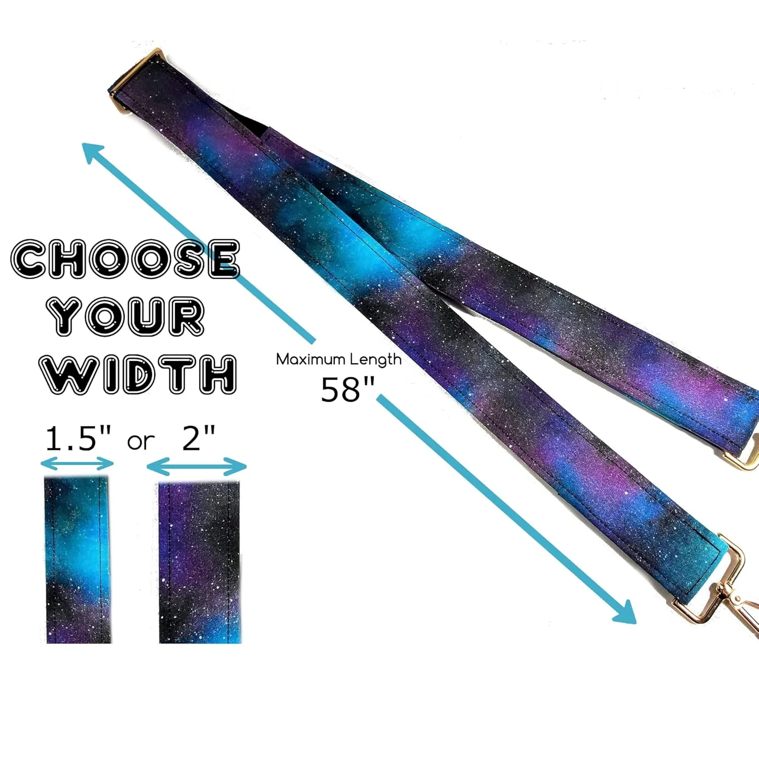 Cross Body Medusa Guitar Style Bag Strap-Mythology Gorgon Cross Bag Strap-Custom Hardware Color-Adjustable -Double Padded-Durable- (2" Width, Bronze)