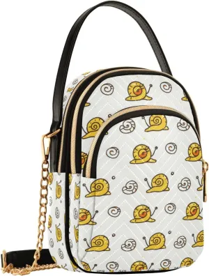 Crossbody Bag for Women, Cute Small Snail Phone Purse Detachable Chain Bag Shoulder Handbag Wallet