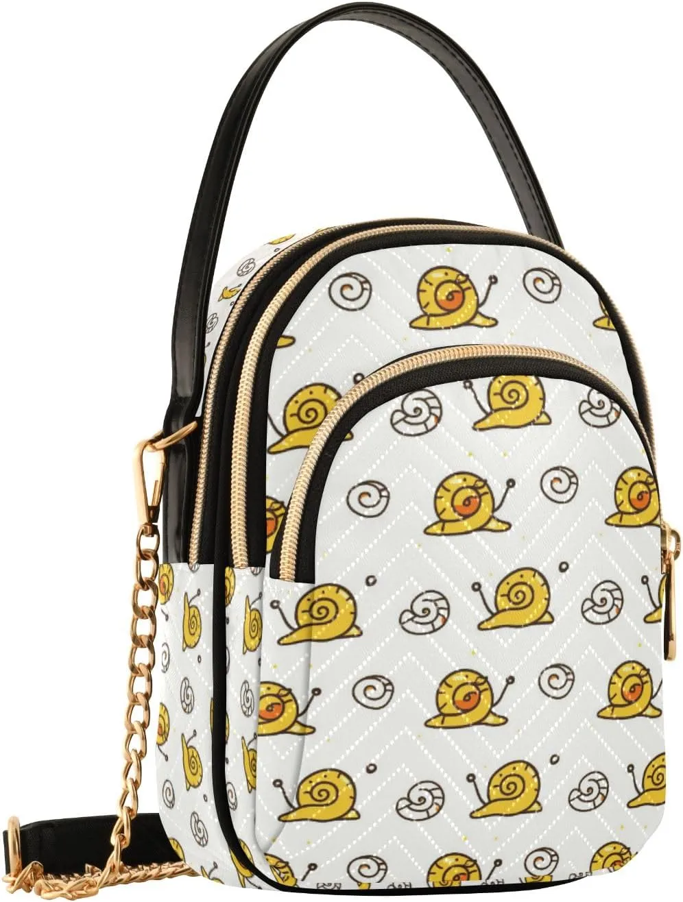 Crossbody Bag for Women, Cute Small Snail Phone Purse Detachable Chain Bag Shoulder Handbag Wallet