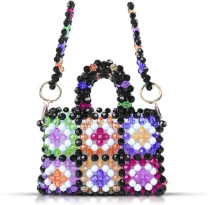 Crossbody Bags for Women, Colorful Beaded Clutch Bag，Evening Bags With Removable Chain, Handbags for Women Party Wedding Travel