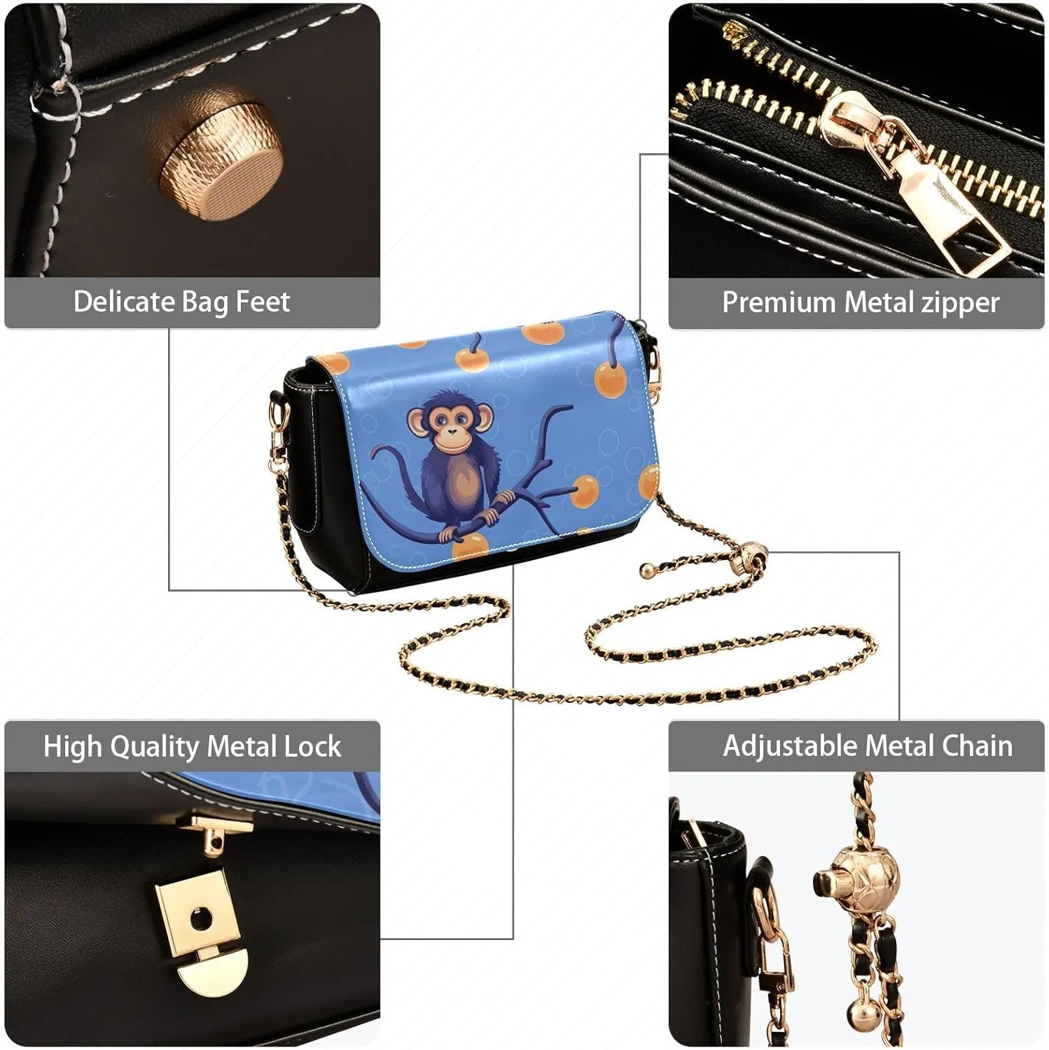 Crossbody Bags For Women Easter Eggs Bunny Rabbit PU Leather Purse Handbag 20847854