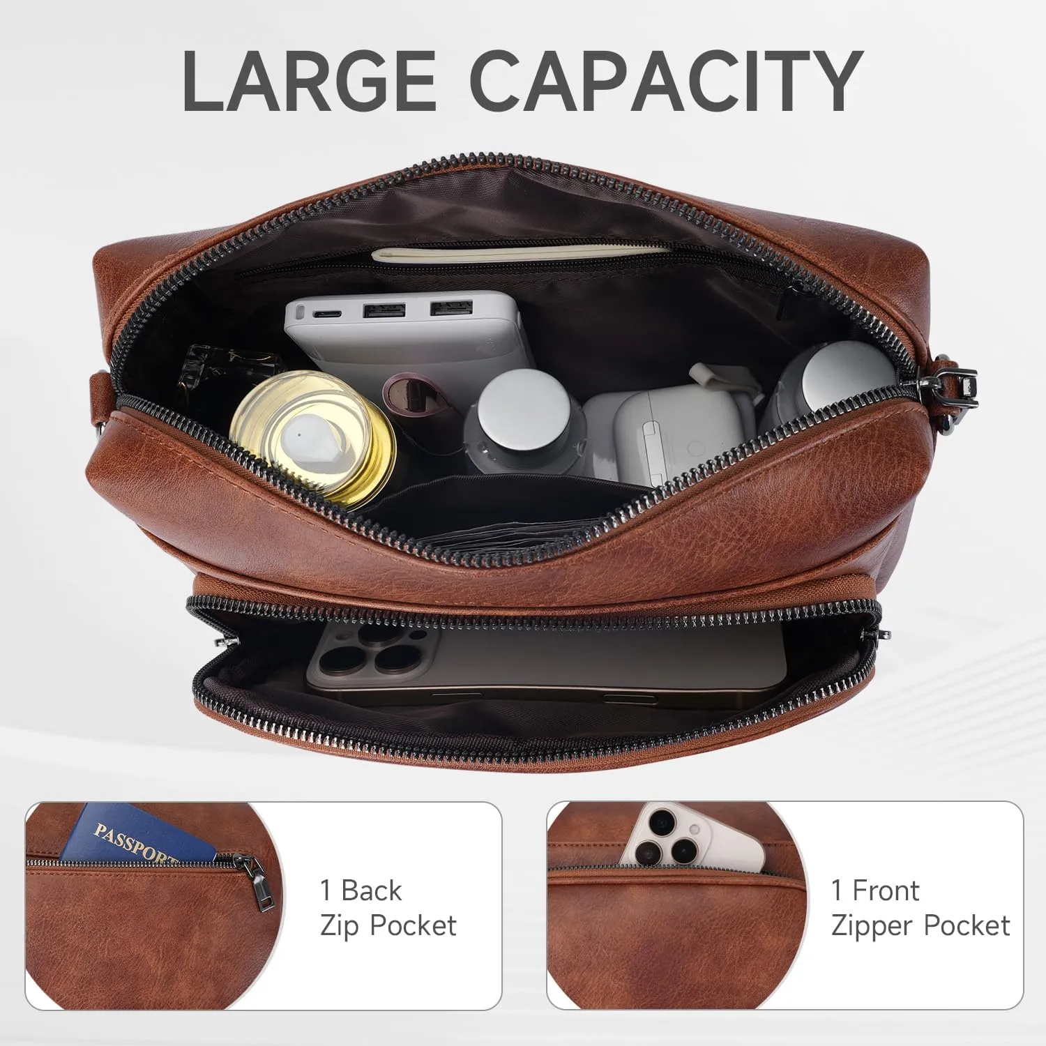 Crossbody Bags for Women Lightweight Vegan Leather Crossbody Shoulder Bag Phone Purse with Adjustable Guitar Strap