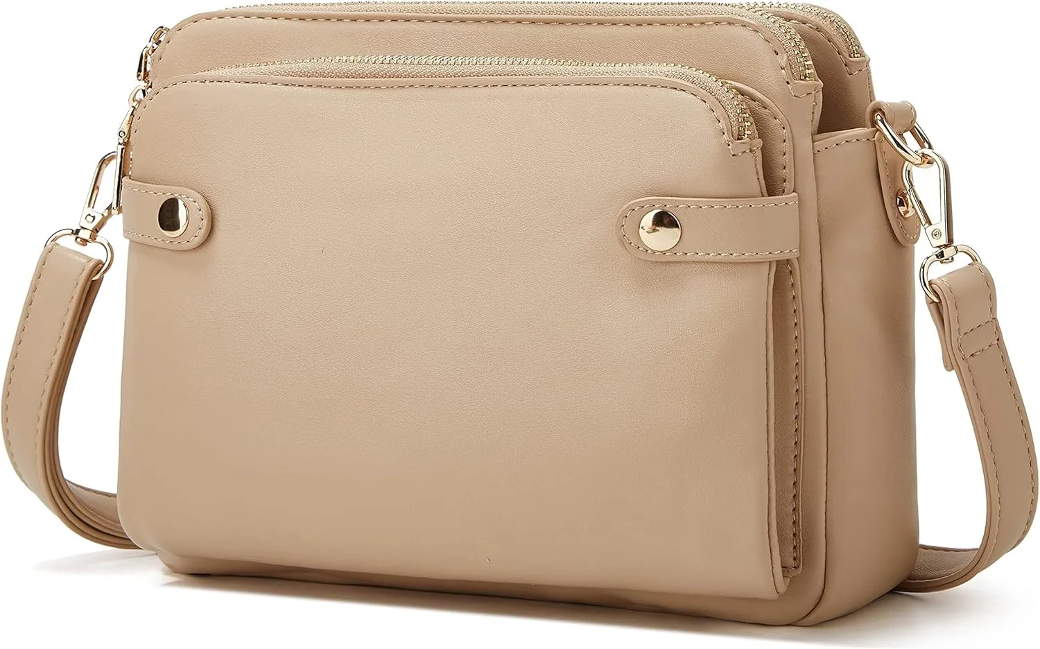 Crossbody Bags for Women Three-Layer Shoulder Bag Vegan Leather Multiple Compartments Handbag Purses Satchel Hobo Clutch