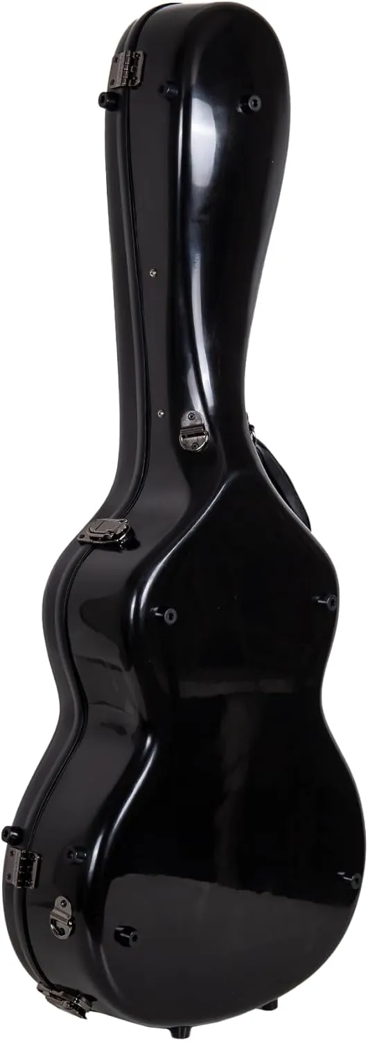Crossrock Fiberglass Universal Acoustic Guitar Case for 14-Fret Gibson L-00, Yamaha LS/AC Concert, Taylor Grand Concert, and some types of Dobro-Black (CRF2020-L00BK)