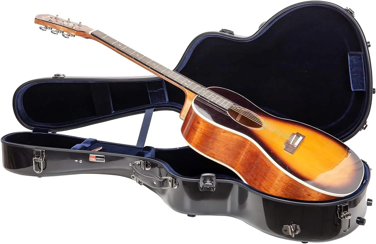 Crossrock Fiberglass Universal Acoustic Guitar Case for 14-Fret Gibson L-00, Yamaha LS/AC Concert, Taylor Grand Concert, and some types of Dobro-Black (CRF2020-L00BK)