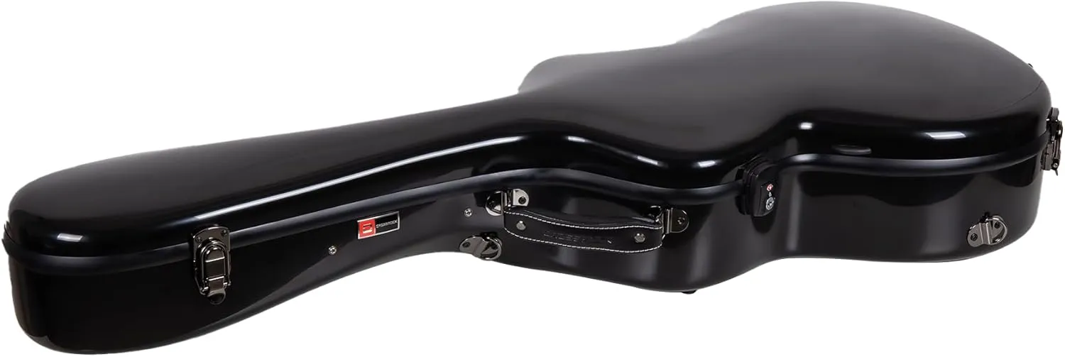Crossrock Fiberglass Universal Acoustic Guitar Case for 14-Fret Gibson L-00, Yamaha LS/AC Concert, Taylor Grand Concert, and some types of Dobro-Black (CRF2020-L00BK)