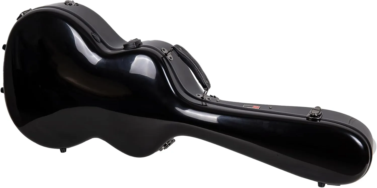Crossrock Fiberglass Universal Acoustic Guitar Case for 14-Fret Gibson L-00, Yamaha LS/AC Concert, Taylor Grand Concert, and some types of Dobro-Black (CRF2020-L00BK)
