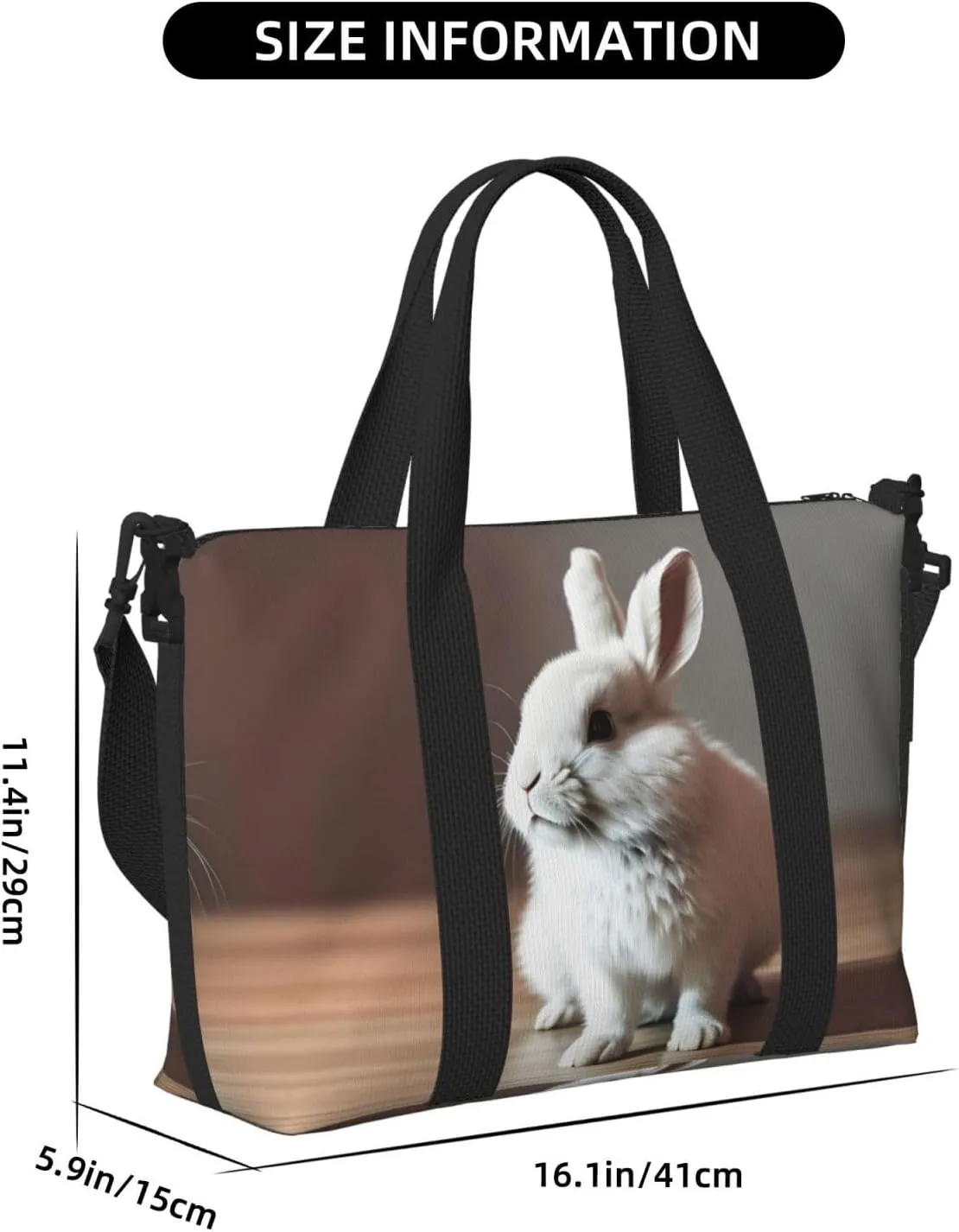 Cry White Rabbit Travel Bags, Weekender Carry On For Women, Sports Gym Bag, Workout Duffel Bag,Overnight