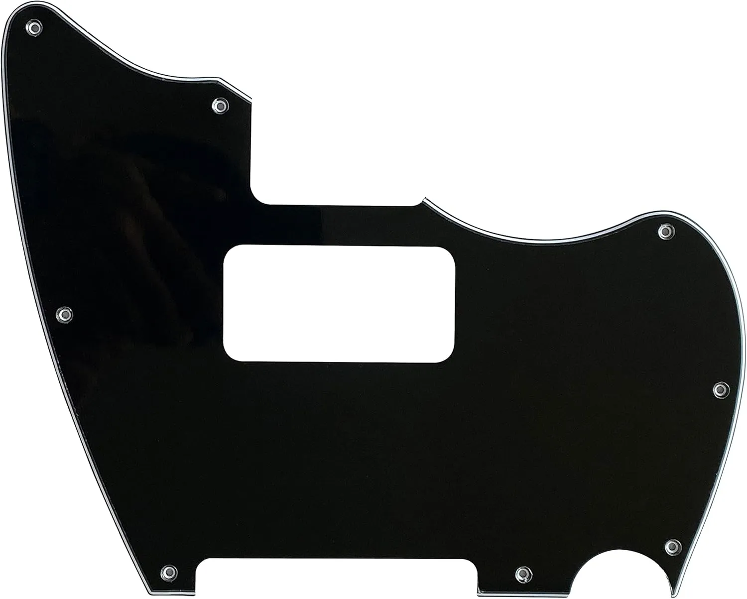 Custom For Fender Warmoth MJT Telemaster Jazzcaster TV Jones Style Guitar Pickguard Scratch Plate (3 Ply Black)