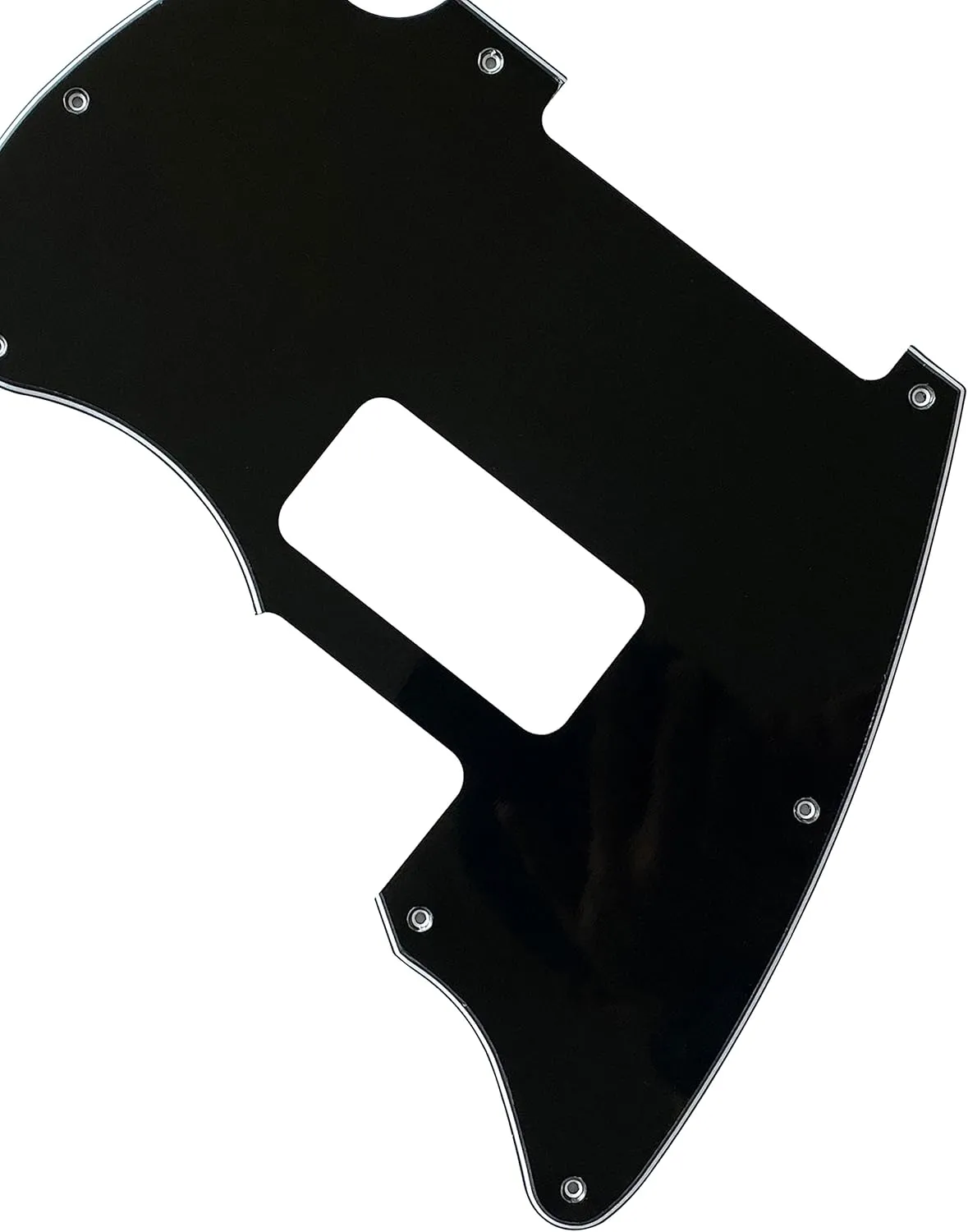 Custom For Fender Warmoth MJT Telemaster Jazzcaster TV Jones Style Guitar Pickguard Scratch Plate (3 Ply Black)